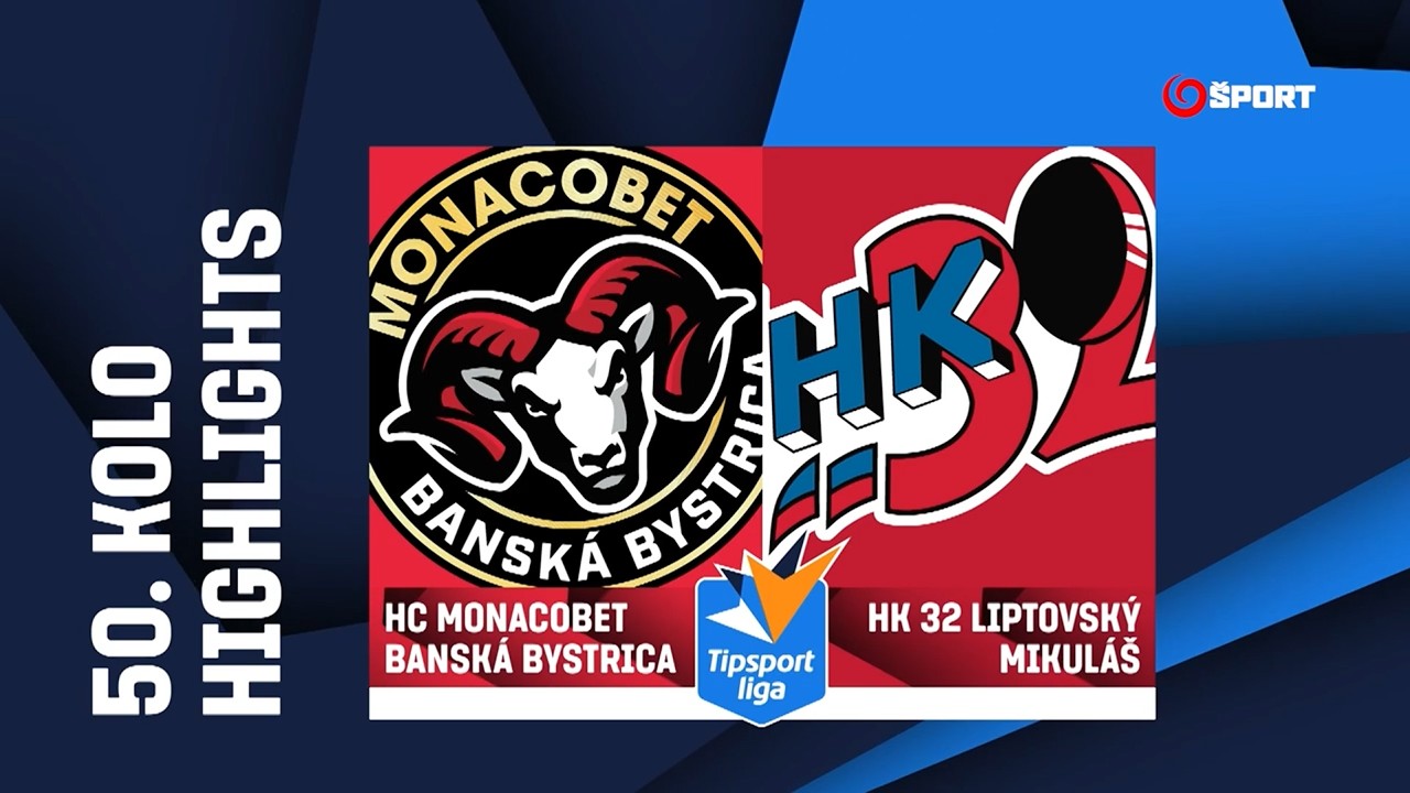 50. kolo: HC MONACObet Banská Bystrica - HK 32 Liptovský Mikuláš 3:2 (1:0, 0:1, 2:1)
