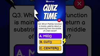 MySQL Quiz | MySQL Practice Questions and Answer for Beginners | Tpoint Tech