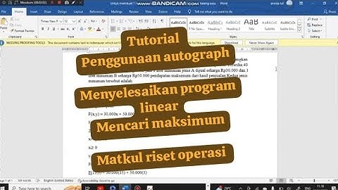 tutorial penggunaan aplikasi autograph untuk mendapatkan maksimum program linear