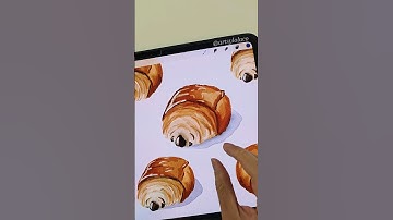 SIMPLE Chocolate Croissant made EASY in Procreate 🍫🥐 #procreate #shorts #art