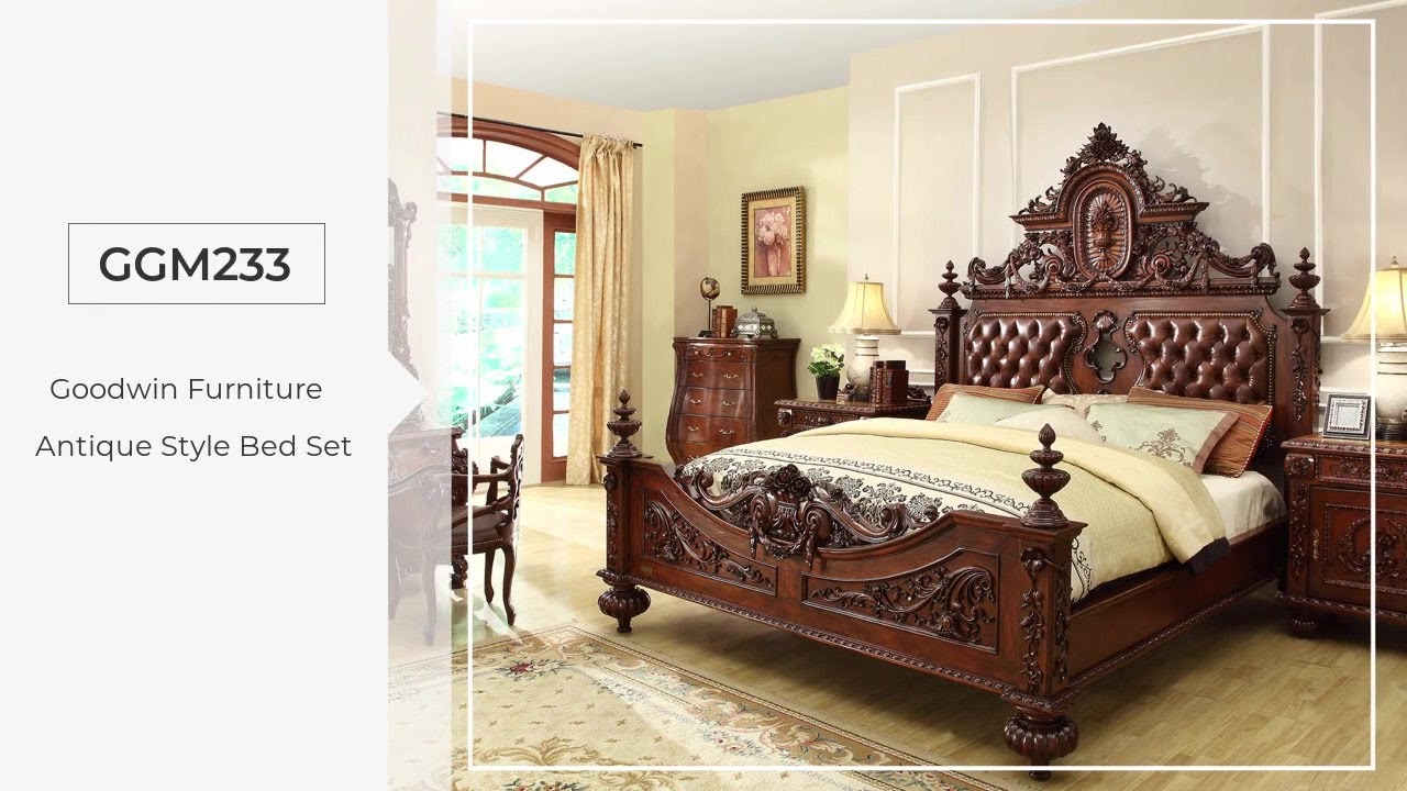 Goodwin Furniture Classic Style Bedroom Furniture Set Night Stand Solid Wood Beds GGM233