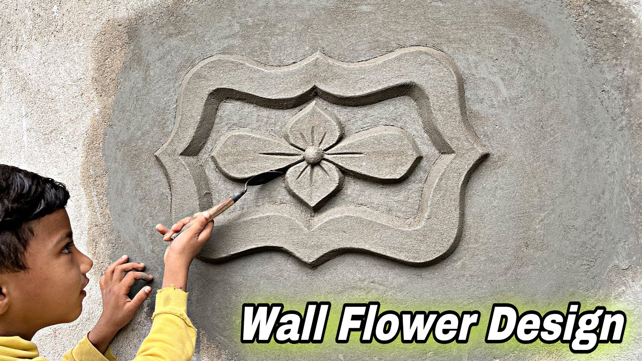 How To Make Wall Flower Design Wall Flower Cement Sand And Design