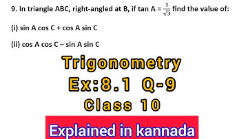 in triangle abc right angled at b if tan a is equal to 1 by root 3 find the value of