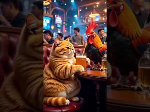 cat Friendship with hen #ai #trending #aivideo #shorts