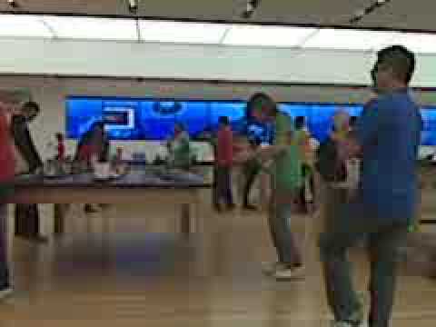 Take That Apple Microsoft Store Employees Line Dance YouTube