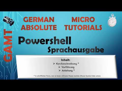PowerShell : Sprachausgabe (Micro Tutorial)