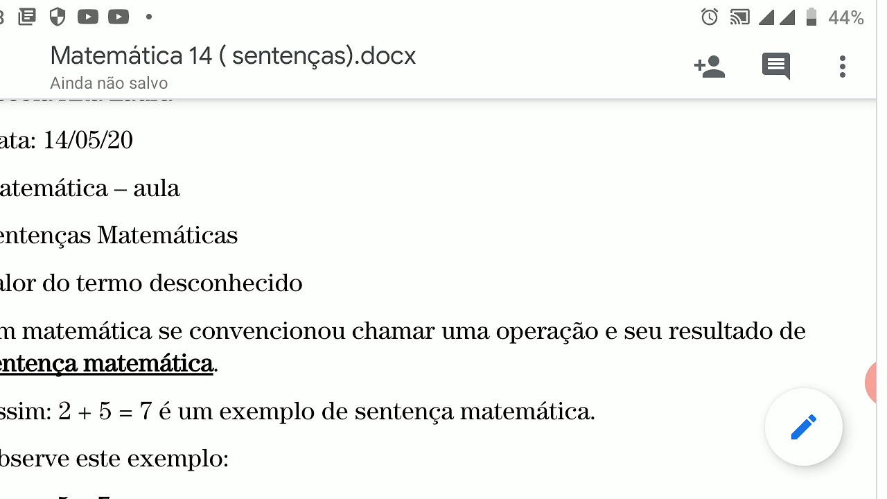 O Que Sentença Matematica - NAZAEDU