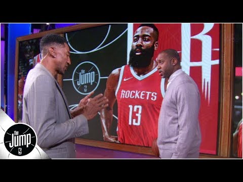 Scottie Pippen demonstrates how he would defend James Harden -- and Michael Jordan | The Jump: OT