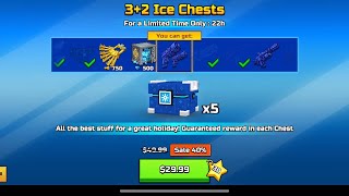 Spending $50 on 8 Ice Chests Completing Everything inside ( Pixel Gun 3D )