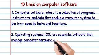 10 Lines on Computer Software || Computer software 10 lines essay | Short essay on computer software screenshot 1