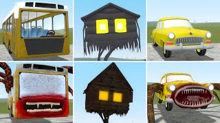 Old and New House Head,Bus Eater,Car Eater Trevor Henderson in Garry's Mod by Dino Land 2,065 views 4 weeks ago 8 minutes, 29 seconds