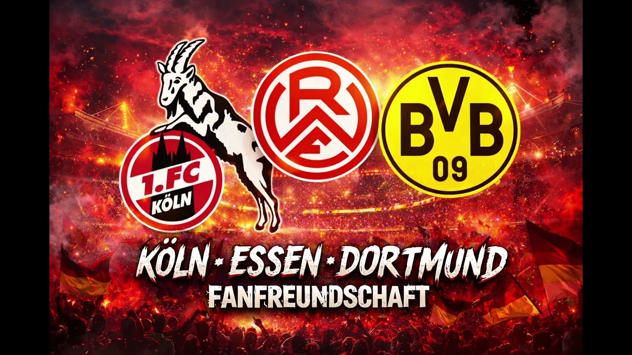 Köln, Essen, Dortmund Fanfreundschaft ❤️🤍💛🖤 💪(KölnBeats)