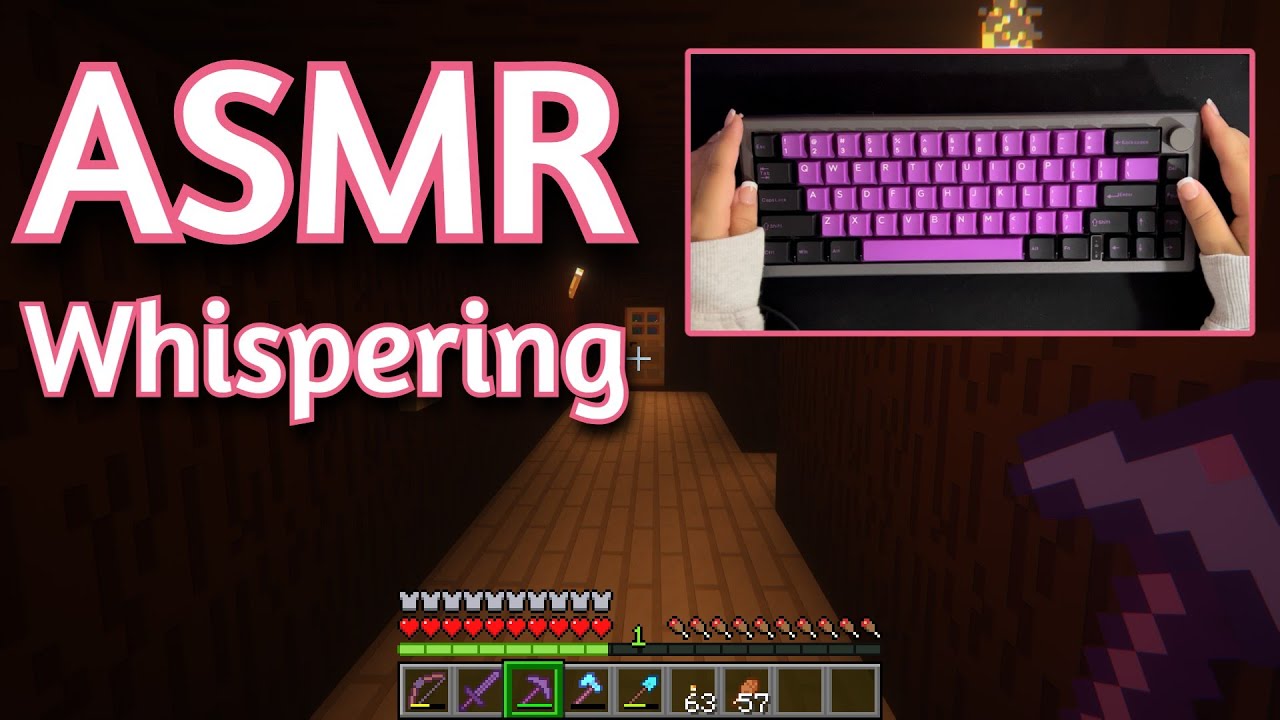 ASMR Gaming | MINECRAFT SURVIVAL EPOMAKER EK68 Review (32) | Whispering + Keyboard/Mouse Sounds 💤