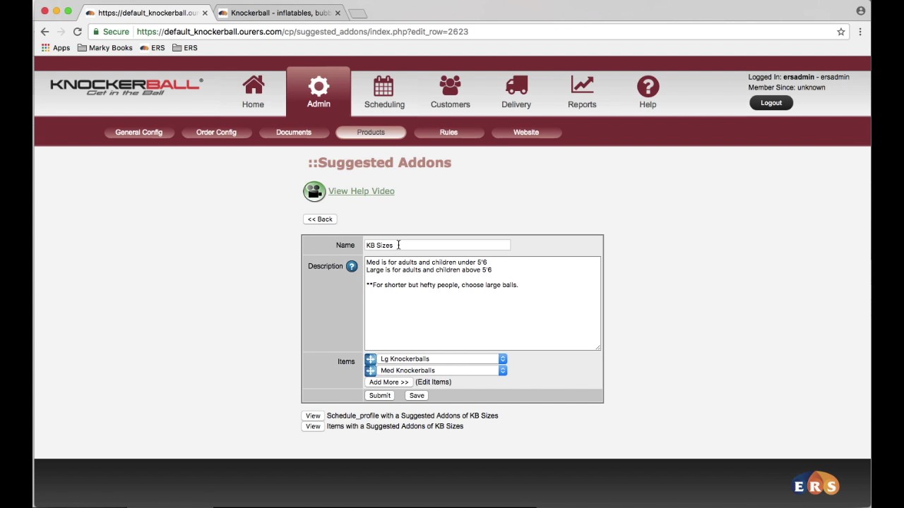 Knockerball Mix and Match Feature Inside Event Rental Systems