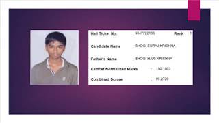 AP EAMCET 2018 Toppers List @ Vidyavision.com