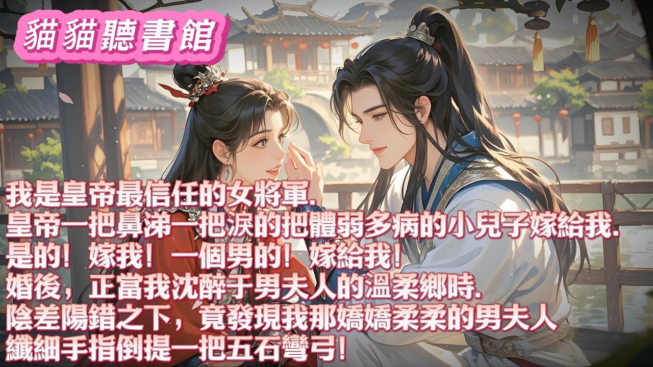 我是皇帝最信任的女將軍！皇帝把體弱多病的兒子嫁給我，是的！一個男的嫁我！正當我沈醉于男夫人的溫柔鄉時，竟發現我那嬌嬌柔柔的男夫人纖細手指倒提一把五石彎弓#小說 #古風 #有聲書 #有聲小說#一口气看完