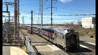 NJ TRANSIT New York Penn Station bound commuter service on NE Corridor at Secaucus, NJ