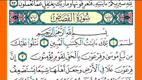 سورة  القصص الشيخ ياسر الدوسري برواية حفص عن عاصم