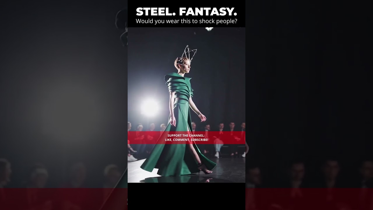 Avant-garde fashion shorts: futuristic high fashion runway look transforming the idea of couture