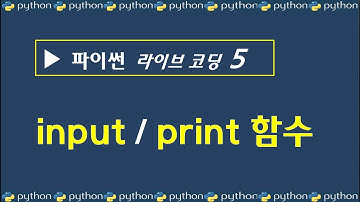 【파이썬 프로그래밍 기초 강의 05】 - 파이썬(Python) 입력과 출력 input, print함수