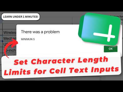 How To Set Character Length Limits for Cell Text Inputs in Google Sheets