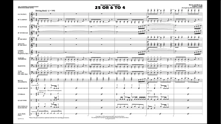 25 or 6 to 4 by Robert Lamm/arr. Richard L. Saucedo