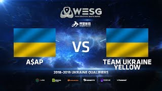 A$AP vs Team Ukraine Yellow, Game 1, WESG 2018-2019 Ukraine Qualifiers