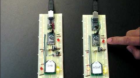 Triggering an LED on one XBee (zigbee) by way of another XBee