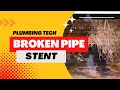 Installing a Pipe Stent - Broken Clay Pipe from Tree Roots Rocket Plumbing