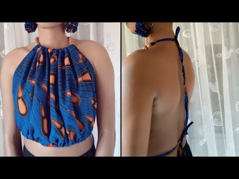 DIY Easy Africa Print Halter Crop top -Ankara #crop top #African