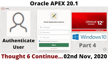 Authenticate User | Oracle APEX 20.1 part 4 8K