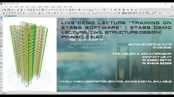Live Demo Lecture "Training on ETABS Software" || ETABS DEMO LECTURE || CIVIL STRUCTURE DESIGN