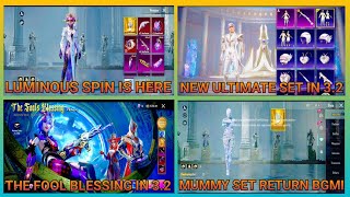 luminous spin is here & bgmi mega spin+bgmi mummy set back | bgmi mecha fusion mode 3.2 update