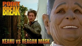 The GREATEST Foot Chase in Movie History – Point Break (1991) Reagan Mask Madness!