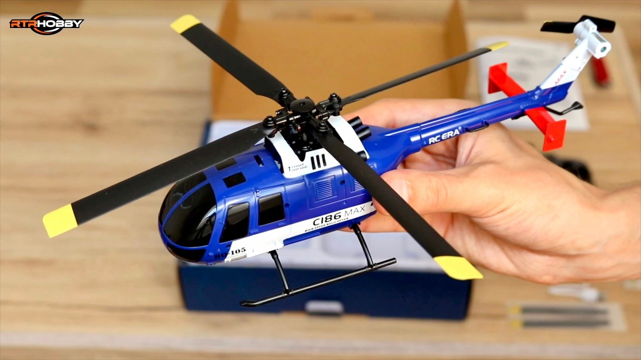 RC ERA C186MAX BO105 Gunship Flybarless RC Helicopter RTF