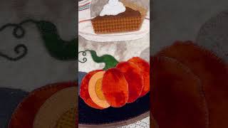 Pumpkin Pie Recipe | 19” round wool appliqué mat #woolapplique #wool #embroidery