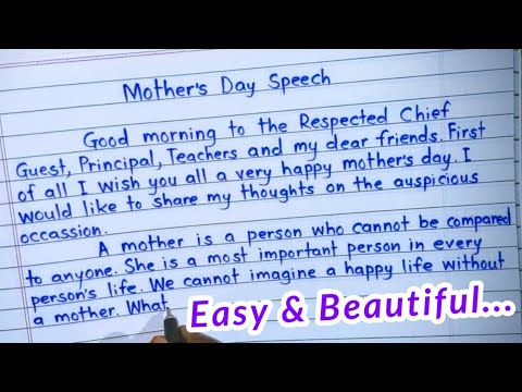 Mother's day speech in english/short speech on mothers day in english