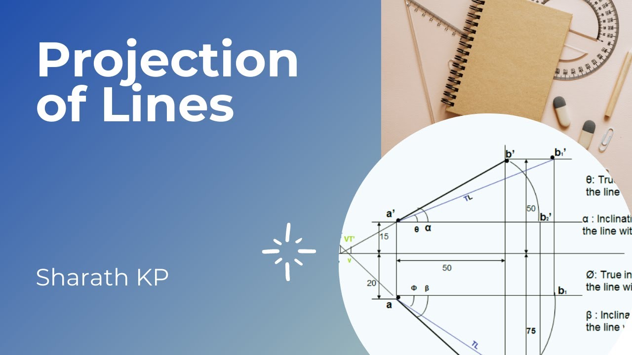 PROJECTION OF LINES || Line Rotation || Line in two quadrant || Easy ...