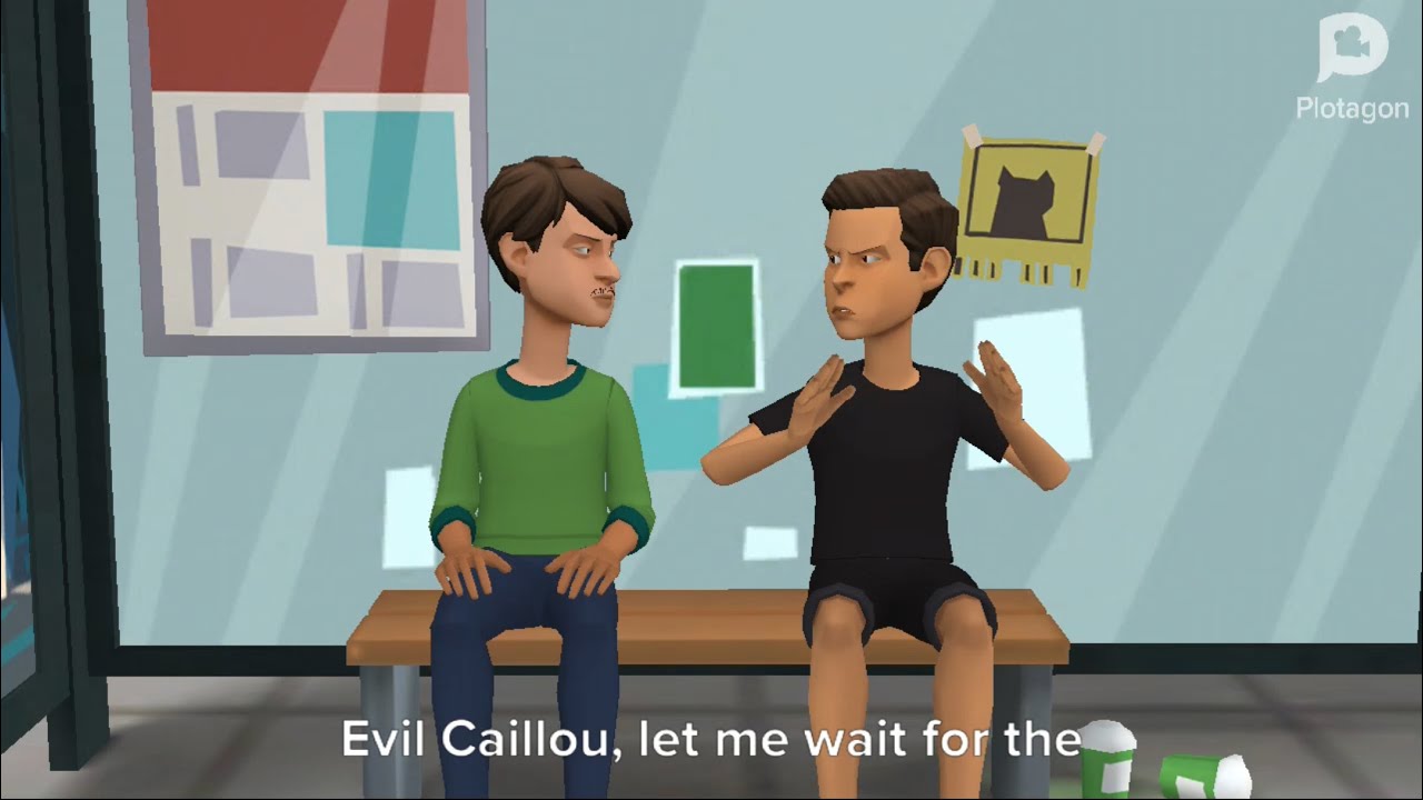 Evil Caillou copies his dad and gets grounded - YouTube