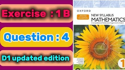 Exercise 1b question 4 ,d1 Updated edition| how to solve Exercise 1b question 4,d1 updated edition