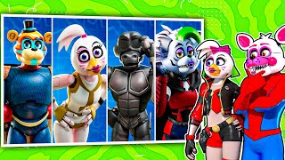 New HALLOWEEN FNAF SKINS REACT with Funtime Foxy and Glamrock Chica