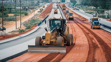 Massive Road Construction Project | Best Motor Grader for Leveling and Grading a Road Surface