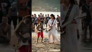 monyet bermain gitar digitar #guitar #music #monkey #fypシ゚viral