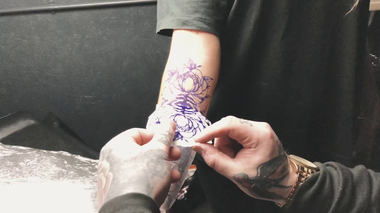 TIGER AND PEONIES TATTOO