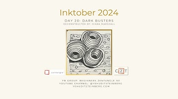 Inktober 2024 Zentangle Beginner Day 20 Dark Busters | Step-by-Step Tutorial