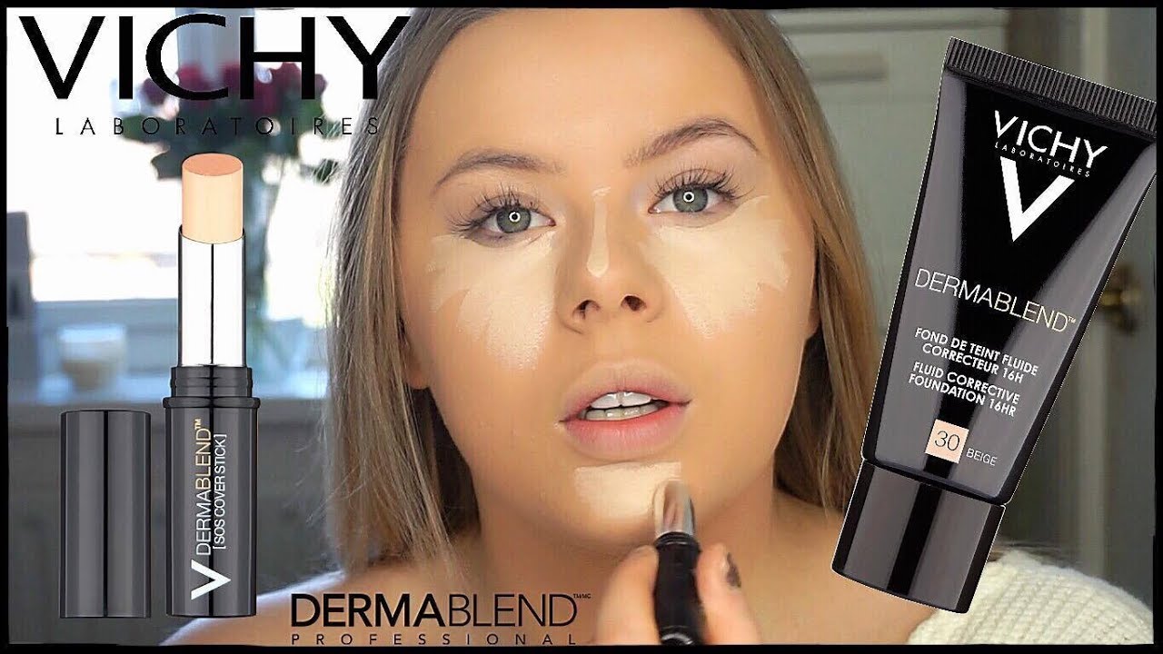 Styre tag et billede sandwich VICHY DERMABLEND FOUNDATION & SOS COVERAGE STICK REVIEW | Sabrina Nicole -  YouTube