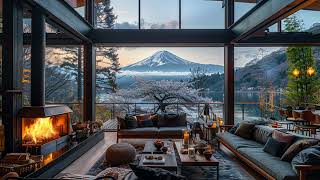 Take A Break at Mountain View Cozy House | Warm Jazz Background Music For Stress Relief & Relax