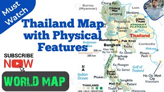 Thailand Map with Physical Features, Physical Geography of Thailand, Thailand Map 2024