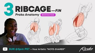 Proko: Can I draw this Gesture MIRRORED?! —How to Draw the RIBCAGE (LIVE Art Class)