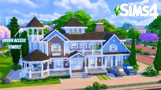 Washington House with Hidden Tower ️ || The Sims 4 Speed Build || NO CC